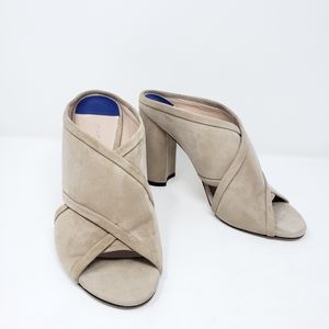 STUART WEITZMAN Suede Sam Block Criss-Cross